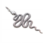 Imagem de um pingente de serpente com escamas feito em prata