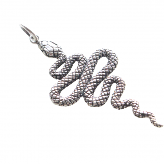 Pingente serpente com escamas em prata 925